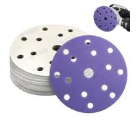 SRunDe 60 Piezas Discos de Lija 150mm 15 Agujeros Granos 120 Lijas | para Lijadora Orbital de 150 mm Alúmina Abrasivos Cerámicos para Pintar Reparar Molduras de Esquina Oxidadas Lijar Paredes