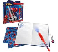 SRV Hub Juego de 5 cuadernos secretos de Spiderman para niños, diario de escritura de tapa dura con calcomanías, páginas a rayas, regalo de papelería de Marvel para dibujo y escritura creativa