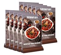 Srvnpioy Soporte Metacrilato A5 de Acrílico, 10 Unidades - Soporte Menu de Mesas de Madera, Expositor de Sobremesa, Porta Menus para Restaurante, Hotel, Tienda