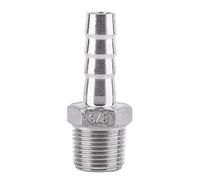 SS304 Conector de Manguera Racor de Tubería Adaptador de Manguera de Acero inoxidable Rosca BSP Macho(3/8 * 10mm)