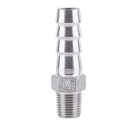 SS304 Conector de Manguera Racor de Tubería Adaptador de Manguera de Acero inoxidable Rosca BSP Macho(1/8 * 10mm)