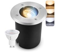 SSC-LUXon JUAVI Foco led orientable para empotrar en el suelo GU10, con resistencia IP67, con led GU10, 6 W, blanco cálido, 230 V, foco exterior transitable