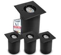 SSC-LUXon JUAVI, juego de 4 focos empotrables para suelo, uso exterior, IP67. Focos s mate, 230V, aptos para circular. Para 1 bombilla GU10 (bombilla no incluida)