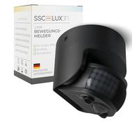 SSC-LUXon LOXIR Detector de movimiento negro IP54 para techo y pared giratorio - Sensor de movimiento de superficie con detección de 180 y 360 grados 12 m