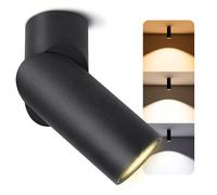 SSC-LUXon TOBI-L - Foco empotrable orientable negro con LED GU10 5 W (tres colores de luz ajustables 3CCT) - Foco LED de pared o techo