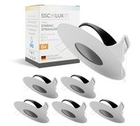 SSC-LUXon YOKU - Foco empotrable redondo, color blanco orientable IP65, juego de 6 focos, 6 focos, color blanco