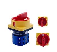 SSDXFJZR Interruptor aislador 20A/25A, Dos Posiciones, 1/2/3 Polos, desconexión LW26GS, 48x48mm, 64x64mm, Selector de Leva Giratorio con candado(25A 1Pole 48mmPanel)