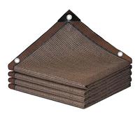 SSFMSF Red De Sombreo para Invernaderos Red De Sombreado del 85-95% para Exteriores A Prueba De Rayos UV con ProteccióN De Esquinas De Plantas Rectangular. (MarróN 12-Pin / 3m * 3m / 9.8ft * 9.8ft)