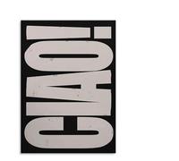 SSOPTMCB Ciao Bold Monochrome Typography Word Art Minimalist Canvas Wall-Art for Living Room Bedroom Decor(Framed,08x12inch(20x30cm))