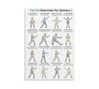 SSOPTMCB Easy Tai Chi Poster for Seniors Step by Step Balance Workout Guide Relaxation Training Wall-Art Chart for Home Gym Decor(Unframed,08X12inch(20X30cm))