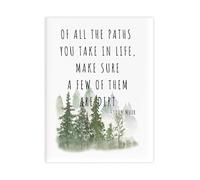 SSOPTMCB They Are Fun Quote All The Paths You Take In Life Canvas Wall-Art Poster Motivational Decor for Office Dorm Room(Framed,12x18inch(30x45cm))
