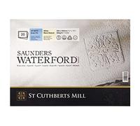 St Cuthberts Mill Bloc de papel acuarela Saunders Waterford Blanco 300gsm pegado lateral 36x26 cm