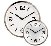 St. Leonhard Relojes de Pared - Pared Luminoso: Acero Inoxidable- Reloj de Pared de Cuarzo con iluminación de Esfera, Sensor de luz, Mecanismo de Reloj silencioso (Iluminado, con Mecanismo Cuarzo)