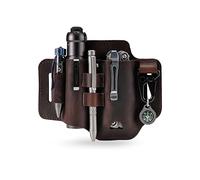 ST2 Funda multiherramienta de cuero, organizador de cinturón de cuero EDC, organizador EDC para herramientas Leatherman, linterna, bolígrafo y clip de llavero, ideal para el trabajo y uso diario