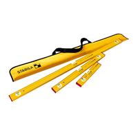 Stabila Juego de 3 niveles de burbuja Serie 80 AS (30/60/120 cm) con funda