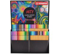 STABILO ARTY, Set creativo, Secundaria, 68 colores, Azul, Rosa, Carmesí, Verde, Gris, Caqui, Lilo, Lima, Ocre, Naranja,..., 0,4 mm, Multicompuesto, 3 años