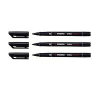 STABILO – Bolígrafos Otop – Lote de 6, punta media 1 mm, tinta permanente, negro