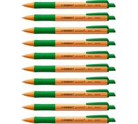 STABILO - Bolígrafo retráctil - pointball - Pack de 10 - verde