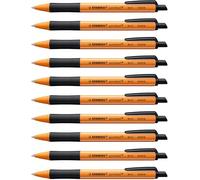 STABILO Bolígrafo retráctil pointball - Pack de 10, negro