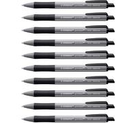STABILO - Bolígrafo retráctil - pointball colorful - Pack de 10 - gris oscuro