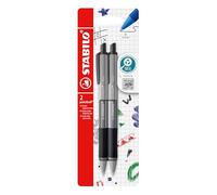 STABILO - Bolígrafo retráctil - pointball colorful - Pack de 2 - gris oscuro