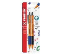 STABILO Bolígrafo retráctil Pointball Pack de 2 azul y negro