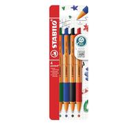 STABILO Bolígrafo retráctil pointball Pack de 4 azul, verde, rojo, negro