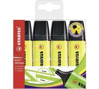 Stabilo Boss 70 Pack de 4 Marcadores Fluorescentes Recargables - Amarillo Fluorescente