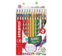 STABILO EASY COLORS Lápices de Colores para Diestro, Set de 3 estuches de 24 unidades con Afilalápiz