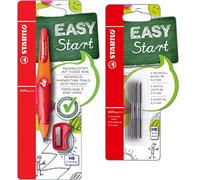 STABILO EASYergo 3.15 - Lápiz de impresión ergonómico para diestros, color naranja/rojo, incluye 1 mina gruesa, dureza HB y sacapuntas + minas para rellenar, paquete de 6 unidades, dureza HB