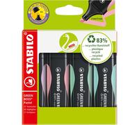 STABILO - GREEN BOSS marcador 4 pieza(s) Punta de cincel Verde, Menta, Rosa, Violeta 6070/4-2