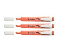 STABILO Juego de 3 resaltadores Swing Cool Pastel Edition Punta 1-4 mm, color rojo coral