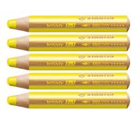 Stabilo lápices de colores woody 3 en 1 estuche de 5 amarillo