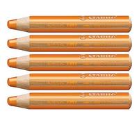 Stabilo lápices de colores woody 3 en 1 estuche de 5 naranja