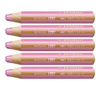 Stabilo lápices de colores woody 3 en 1 estuche de 5 rosa