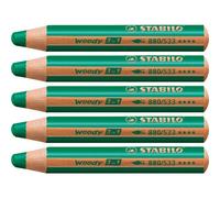 Stabilo lápices de colores woody 3 en 1 estuche de 5 verde oscuro