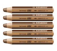 Stabilo Lápices De Colores Woody 3 En 1 Marrón Estuche 5 Ud
