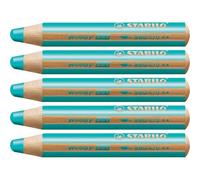 Stabilo Lápices de Colores Woody 3 en 1 Turquesa Estuche 5 Ud