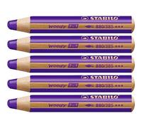 Stabilo Lápices De Colores Woody 3 En 1 Violeta Estuche 5 Ud