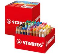 STABILO - Lápiz de color multitalento - woody 3 en 1 - Pack de 76 con 4 sacapuntas - 24 colores diferentes