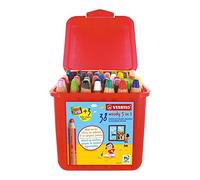 STABILO Lápiz de color multitalento woody 3 en 1 - Pack 38 + 3 sacapuntas - 13 colores