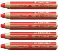 STABILO - lápiz de color, acuarela y cera - woody 3 in 1 | unidad, rojo carmín