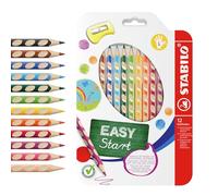 STABILO Lápiz de color ergonómico para zurdos EASYcolors Estuche 12-12 colores con sacapuntas
