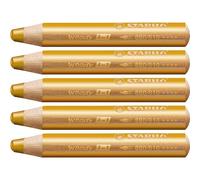 Stabilo - lápiz de color multitalento - woody 3 en 1 - pack de 5 - or