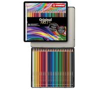 STABILO - Lápiz de color premium - Original - ARTY+ - Estuche metálico de 24 unidades - 24 colores diferentes