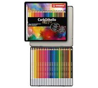 STABILO - Lápiz de color tiza-pastel - CarbOthello - ARTY+ - Estuche metálico de 24 piezas - 24 colores diferentes