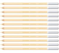STABILO - Lápiz de color tiza-pastel - CarbOthello - Pack de 12 - blanco marfil