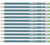 STABILO - Lápiz de grafito con goma - Pencil 160 - Pack de 12 - color de cuerpo petrol - DurezaHB