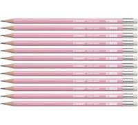 STABILO – Lápiz de grafito con goma – Swano Pastel – HB – pack de 12