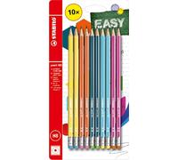 STABILO - Lápiz de grafito con goma - Pencil 160 - Pack de 10 - colores de cuerpo surtidos - DurezaHB
